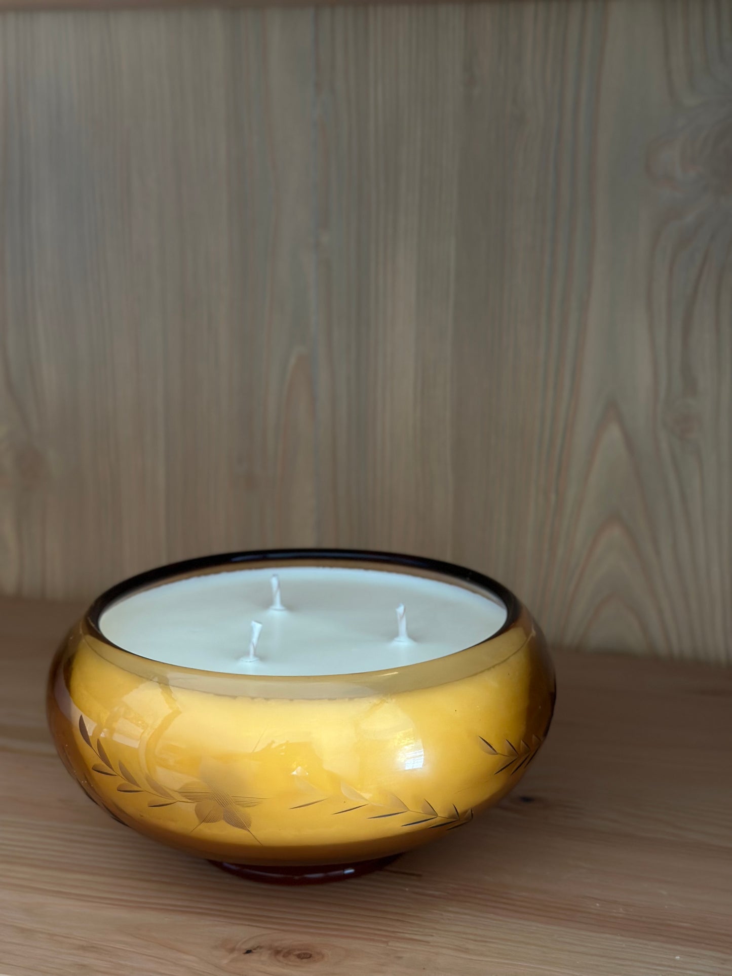 Vintage Candle Amber Bowl