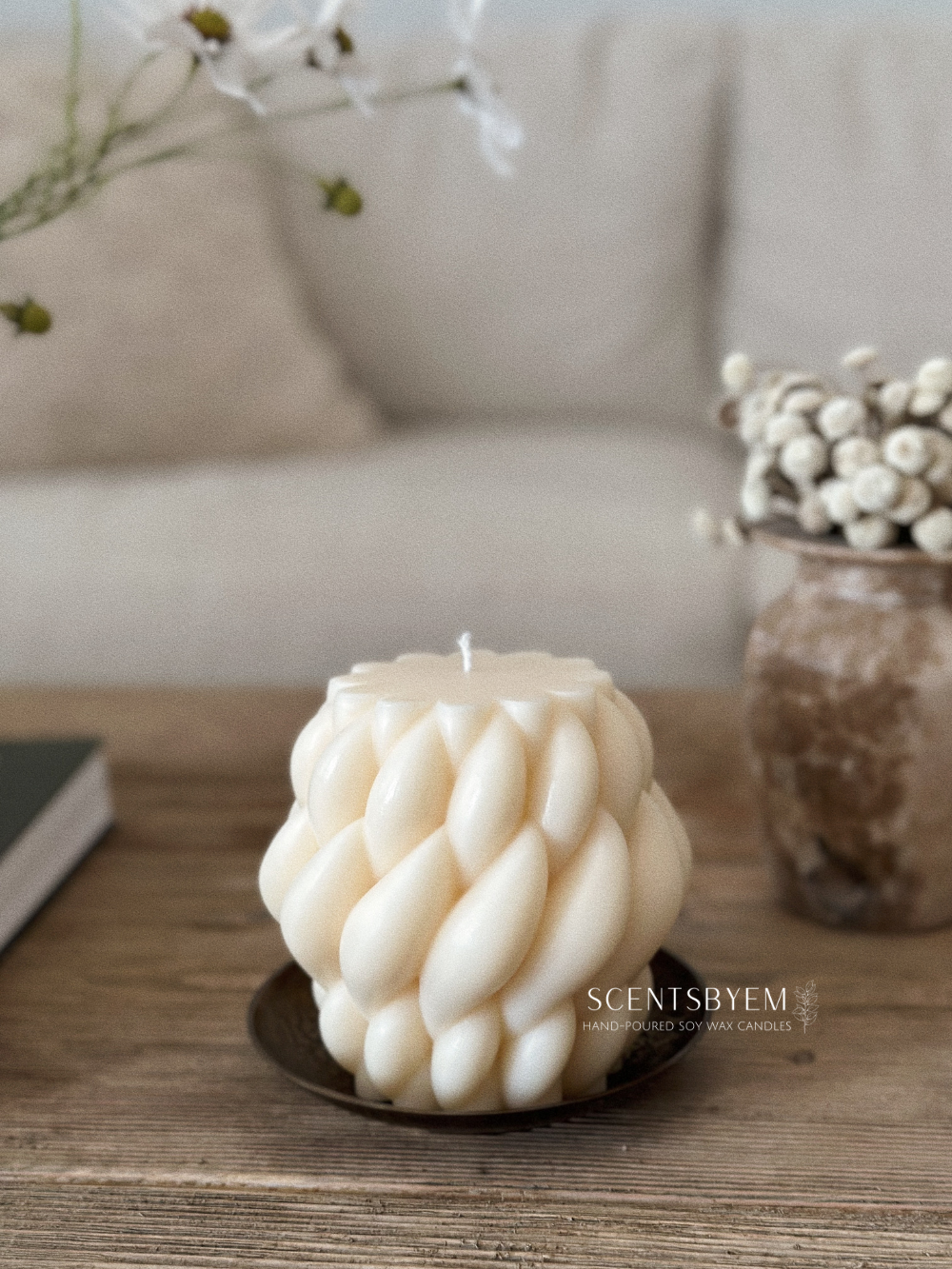 Braided Pillar Candle