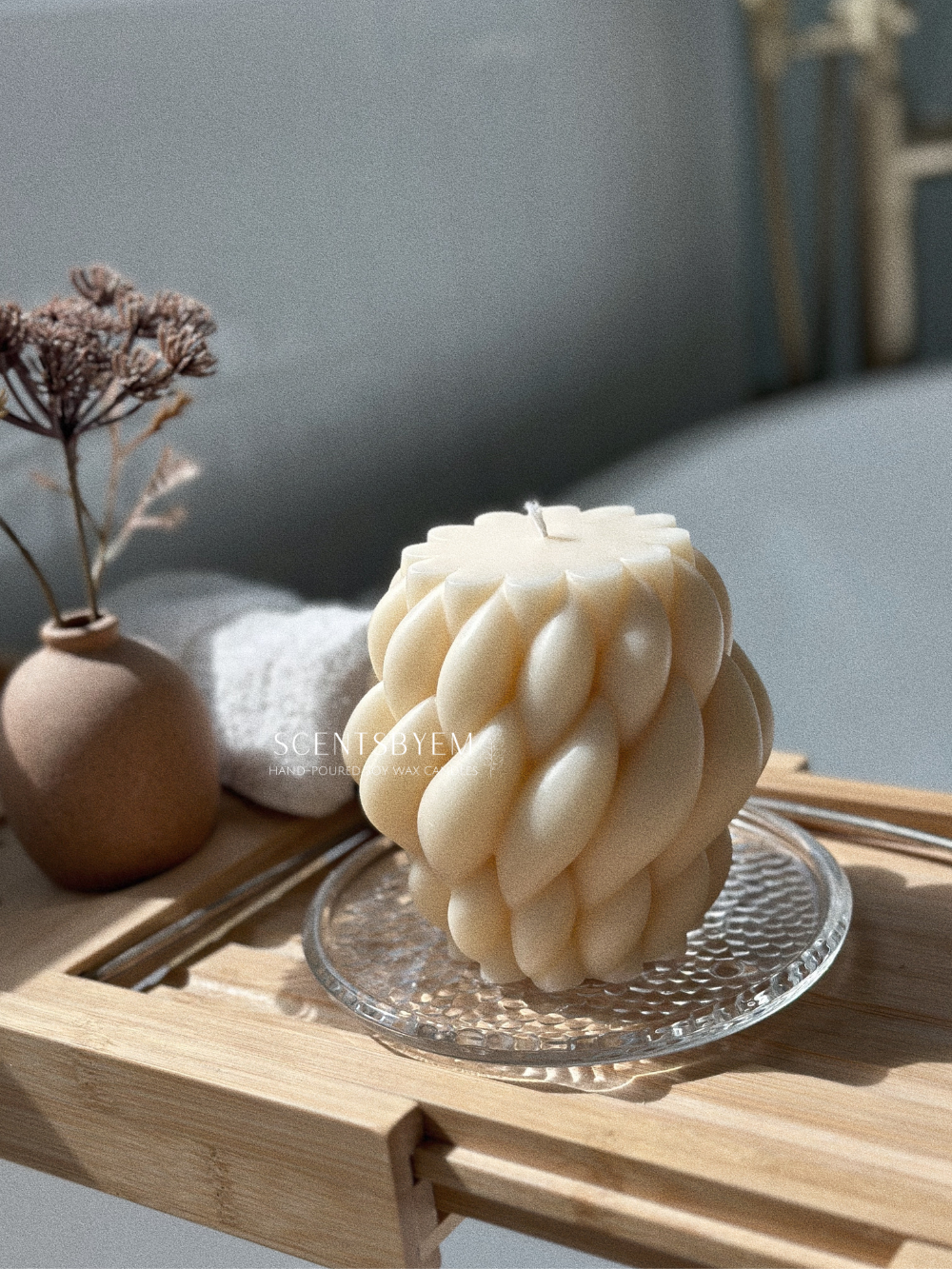 Braided Pillar Candle