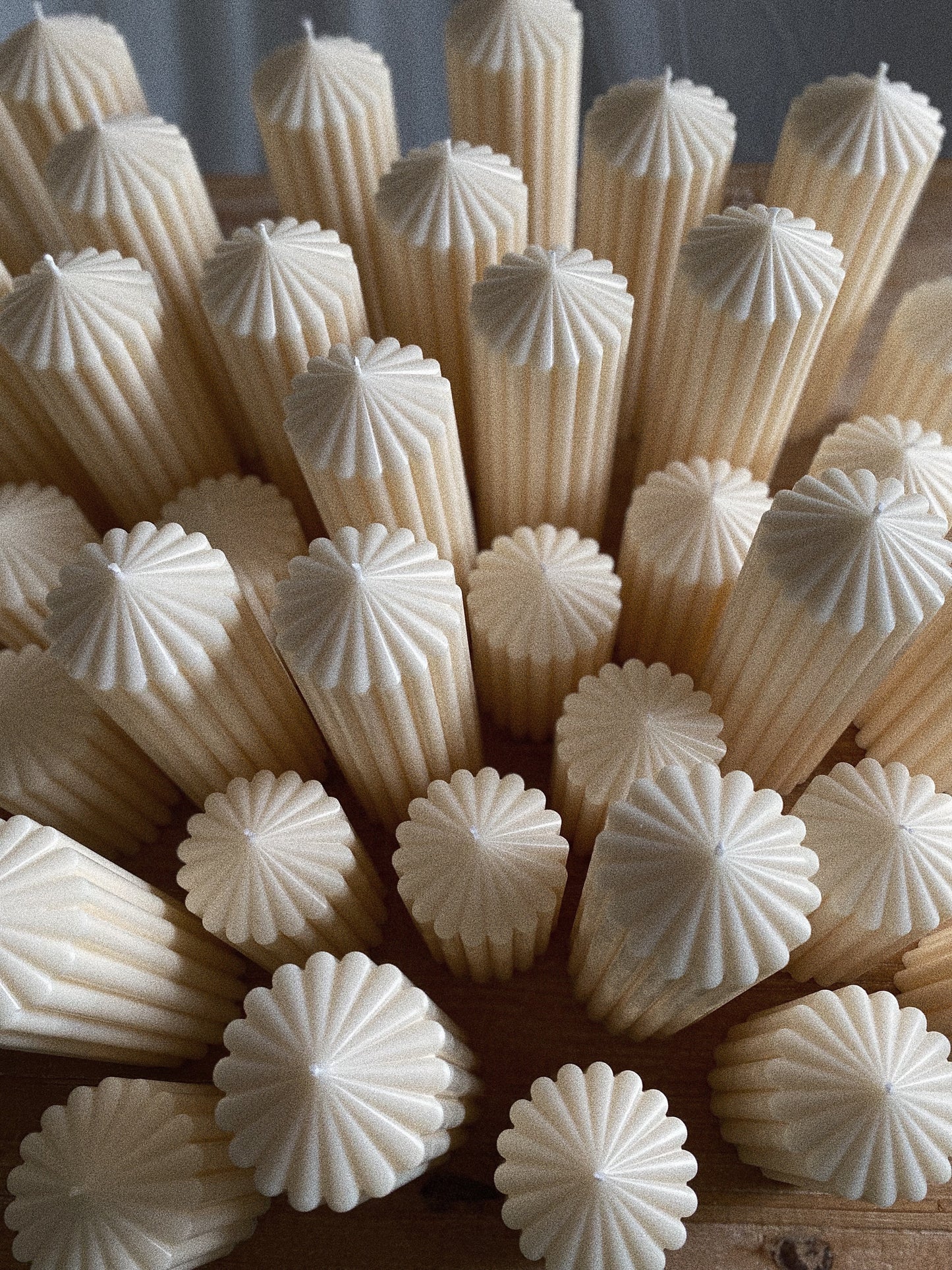 Ribbed Pillar Candles, Soy Wax Candles