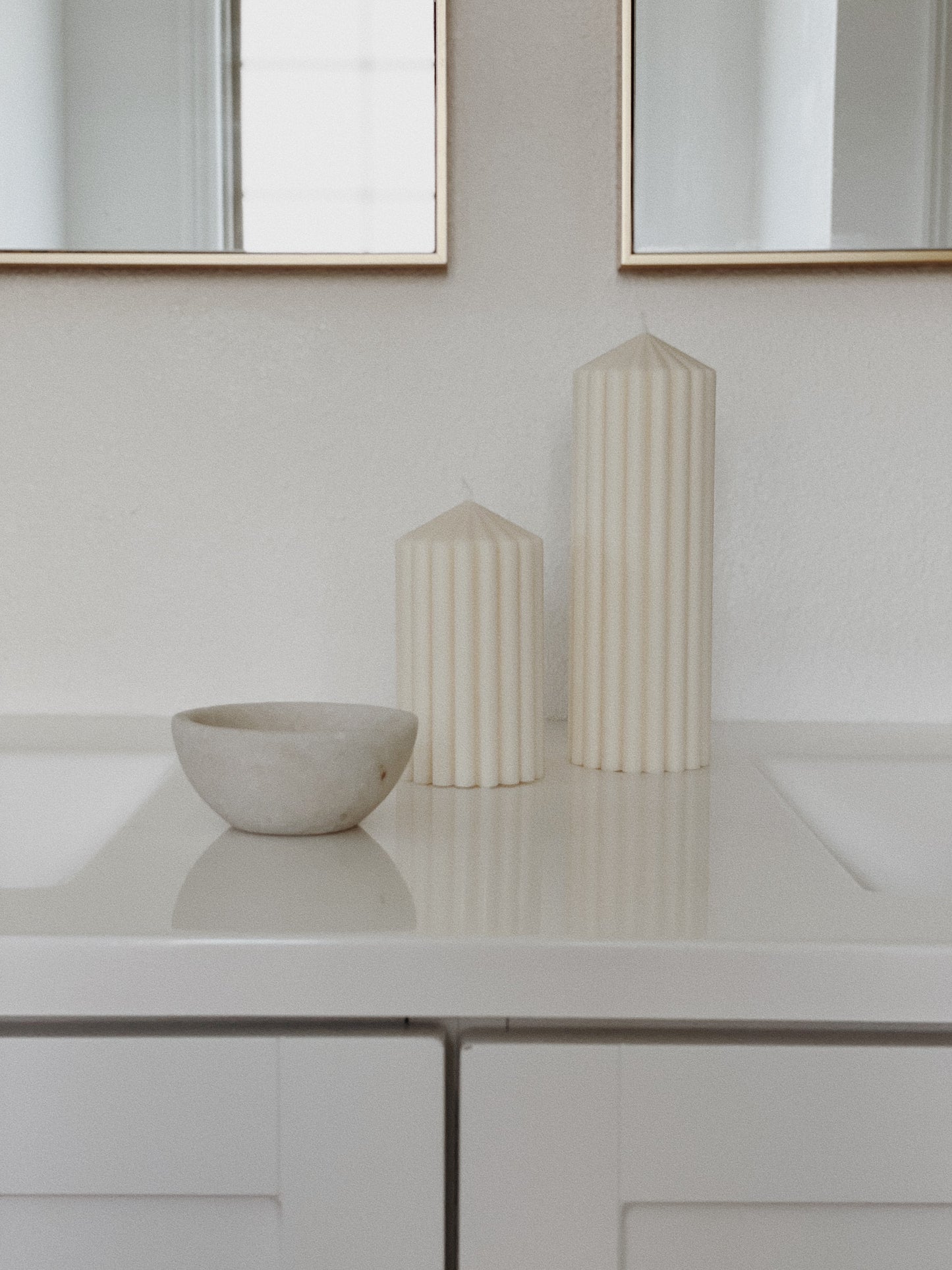 Ribbed Pillar Candles, Soy Wax Candles