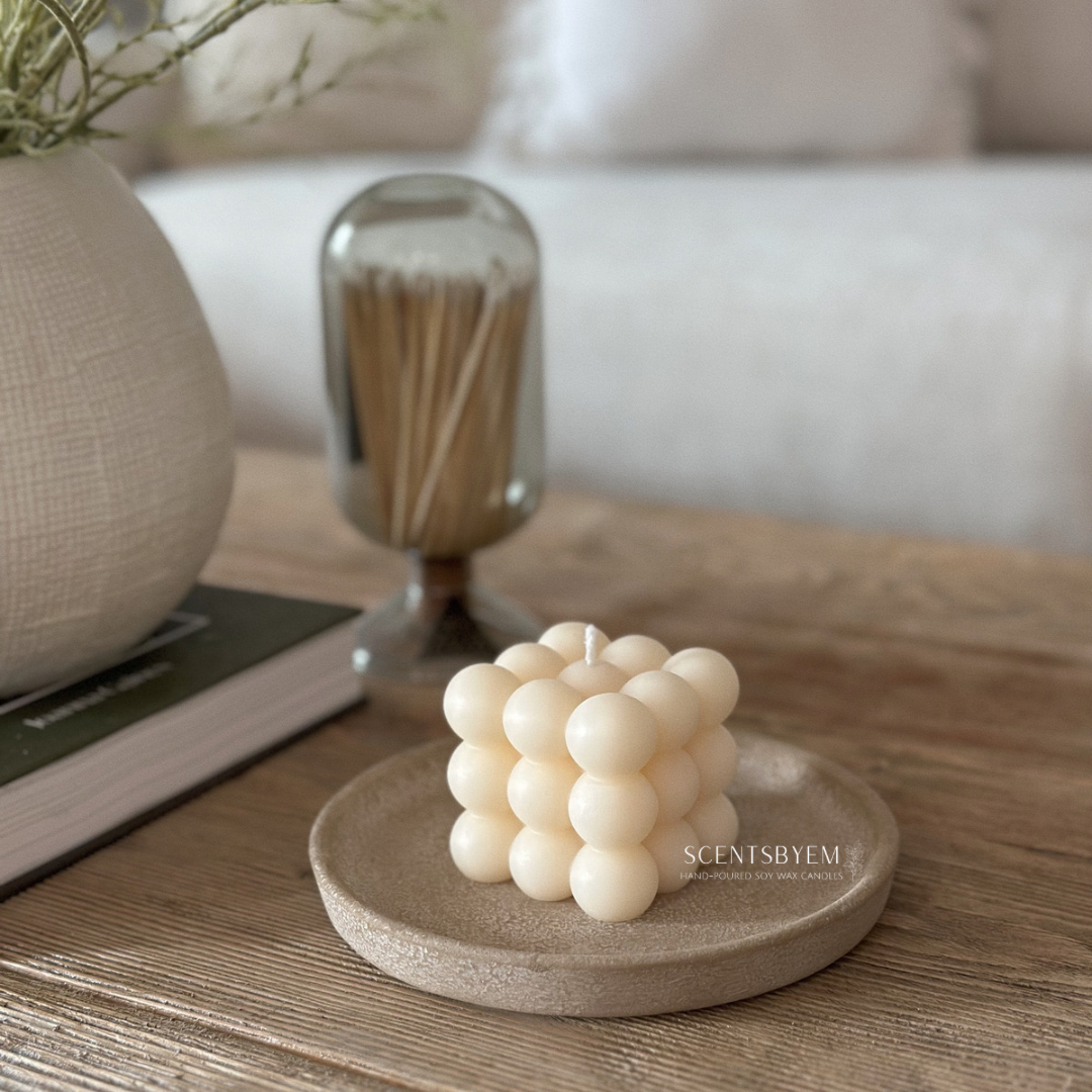 Bubble Candle, (Medium) Soy Wax Pillar Candle