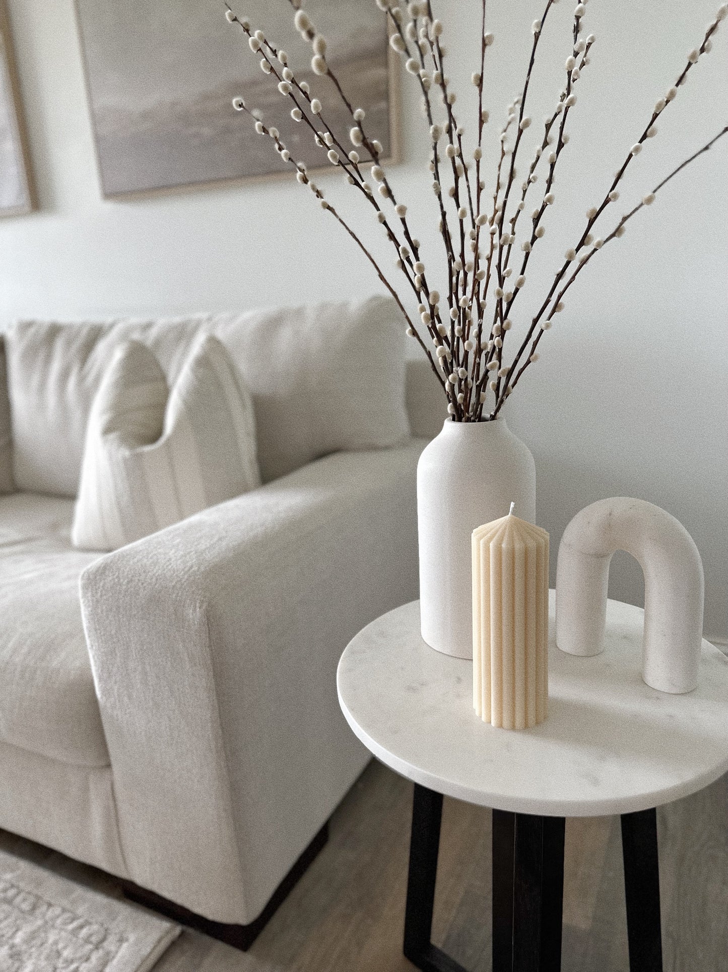 Ribbed Pillar Candles, Soy Wax Candles