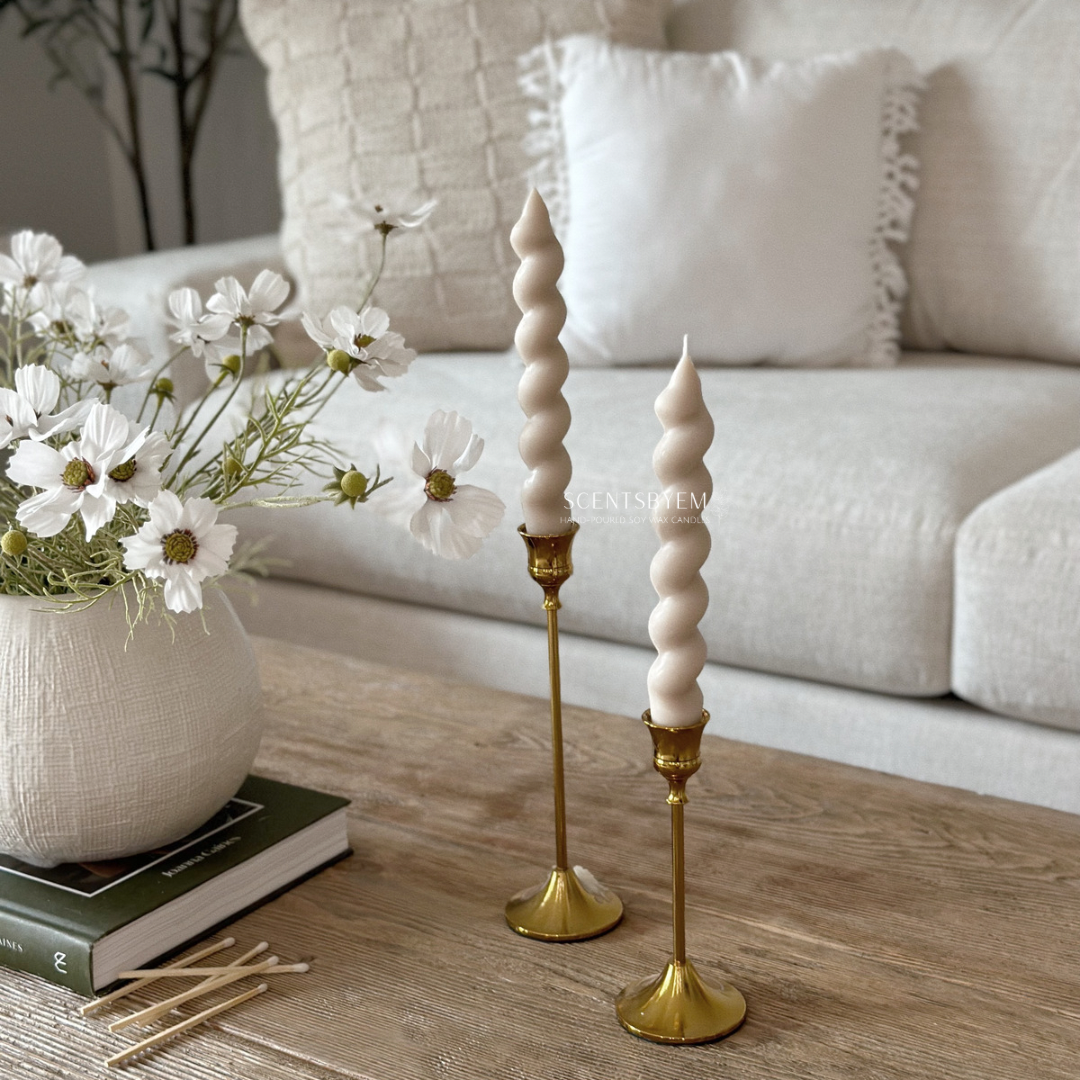 Spiral Taper Candles, Twisted Taper Soy Wax Candles