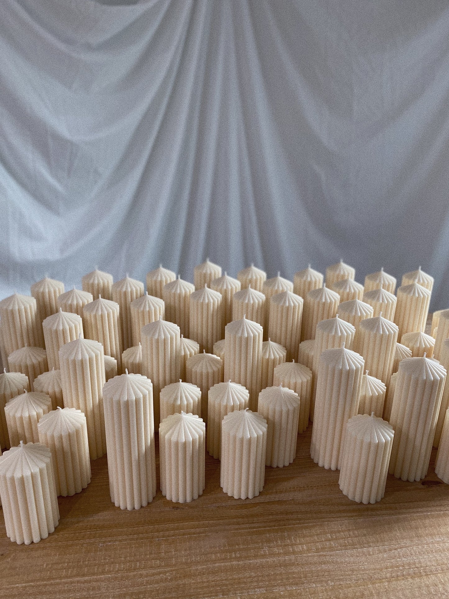 Ribbed Pillar Candles, Soy Wax Candles