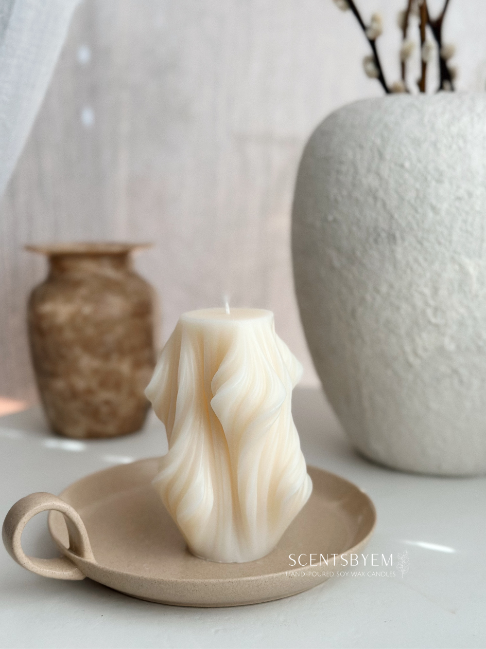 Wave Pillar Candle – ScentsbyEm