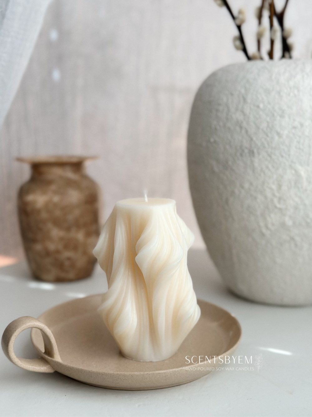 Wave Pillar Candle