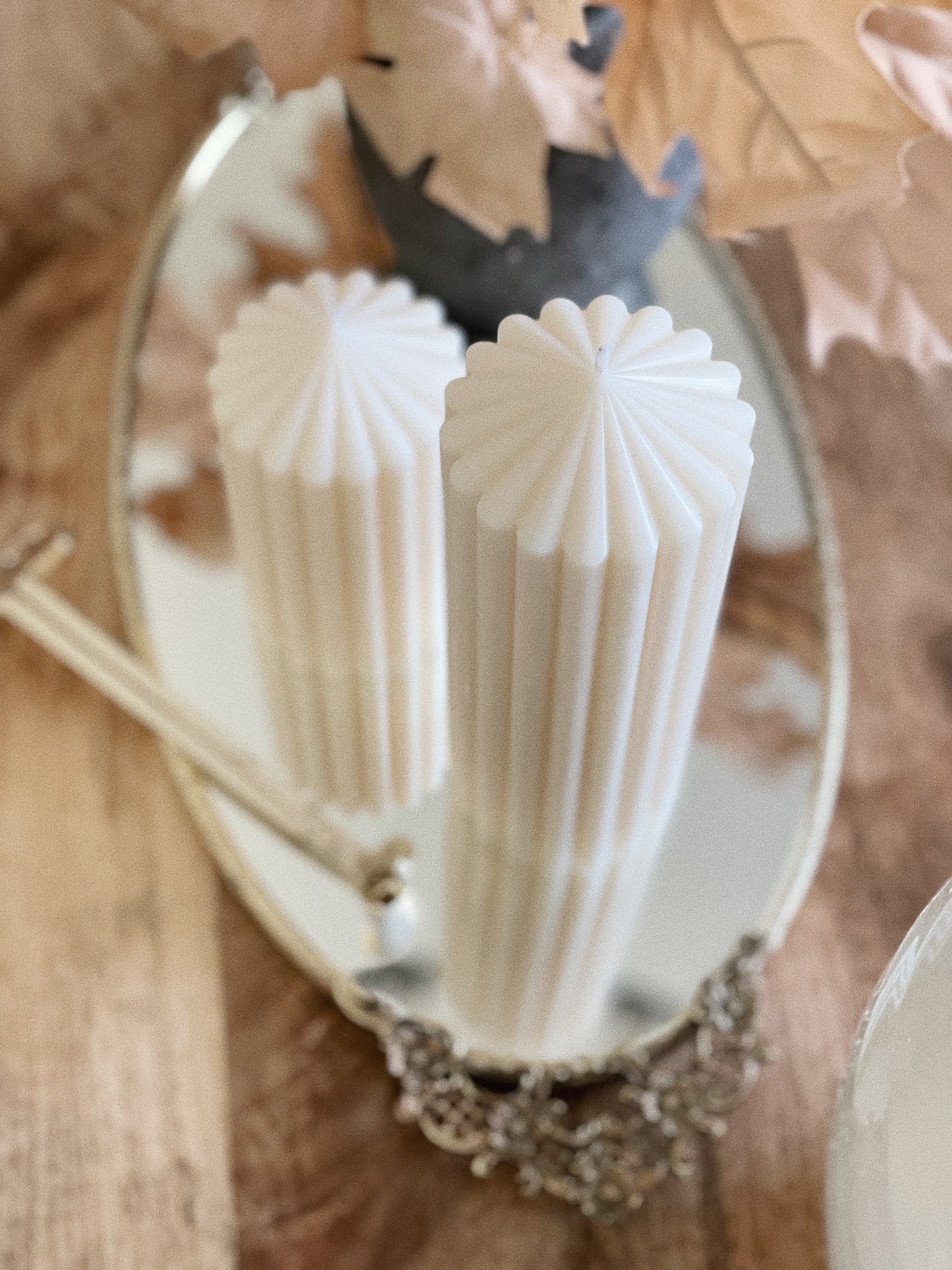 Ribbed Pillar Candles, Soy Wax Candles