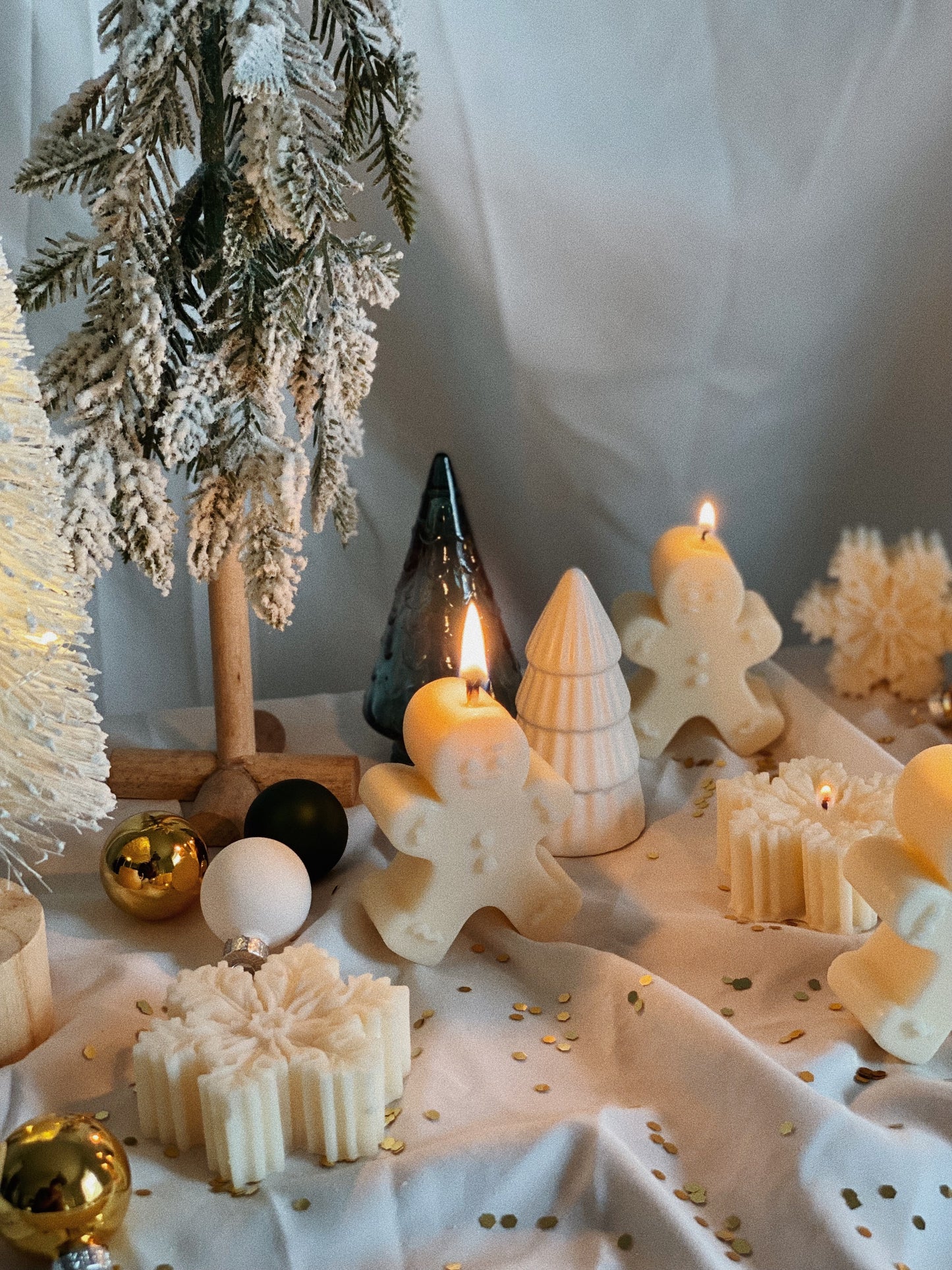 Ginger Bread Man Candle. Soy Wax Pillar Candle