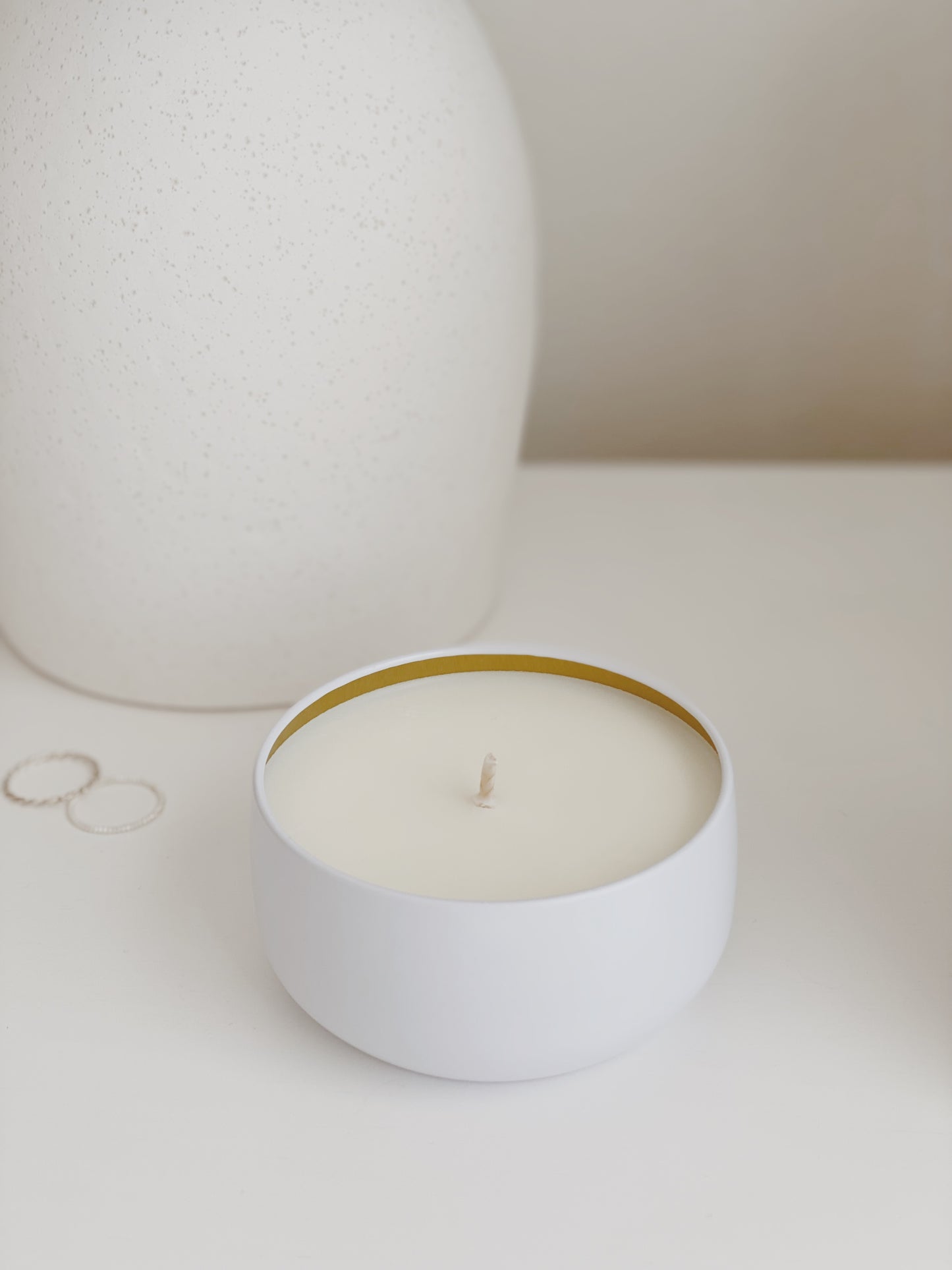 Small White Candle Bowl, 8oz Soy Wax Candle