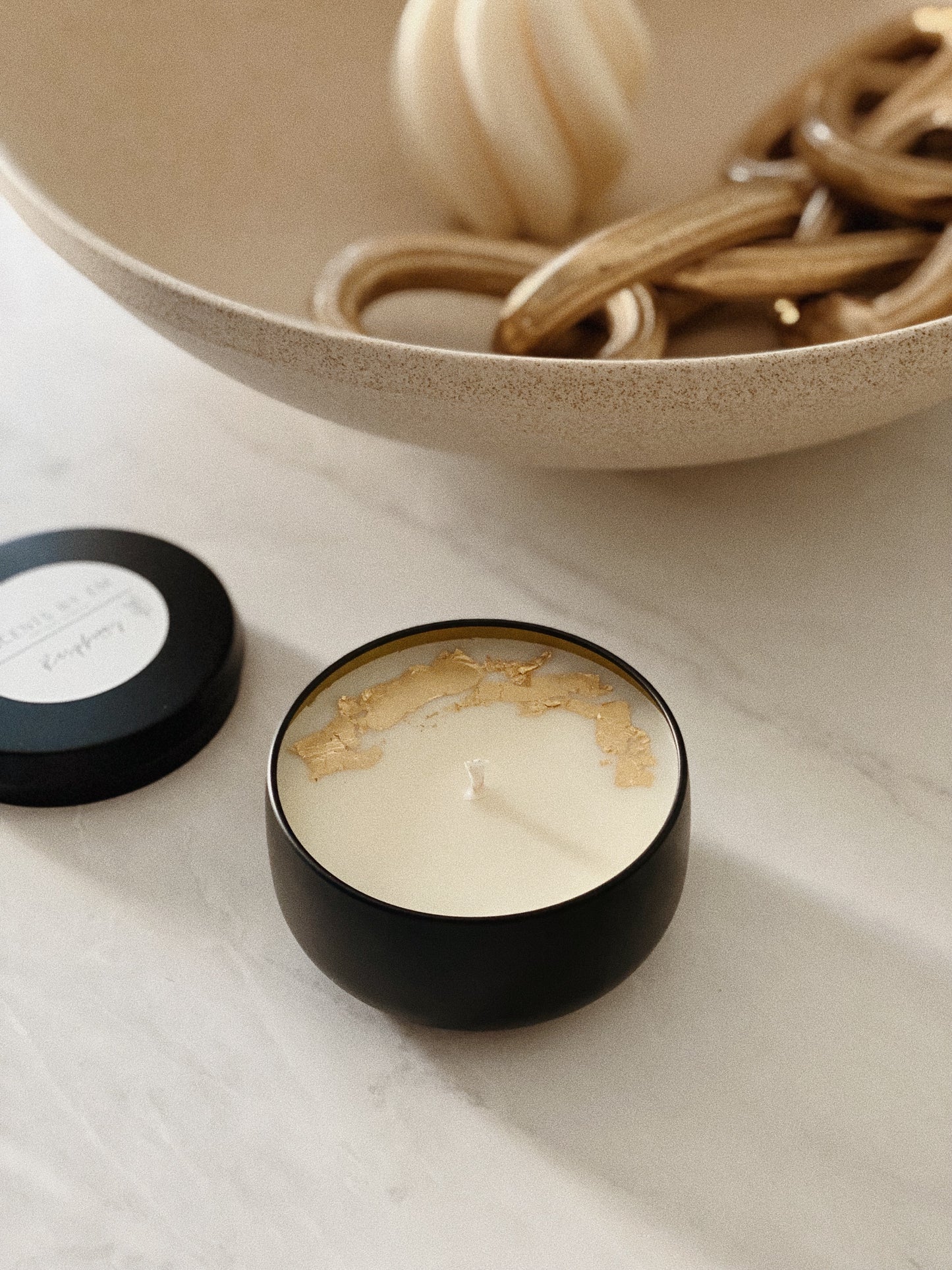 Small Black Candle Bowl, Soy Wax 8oz