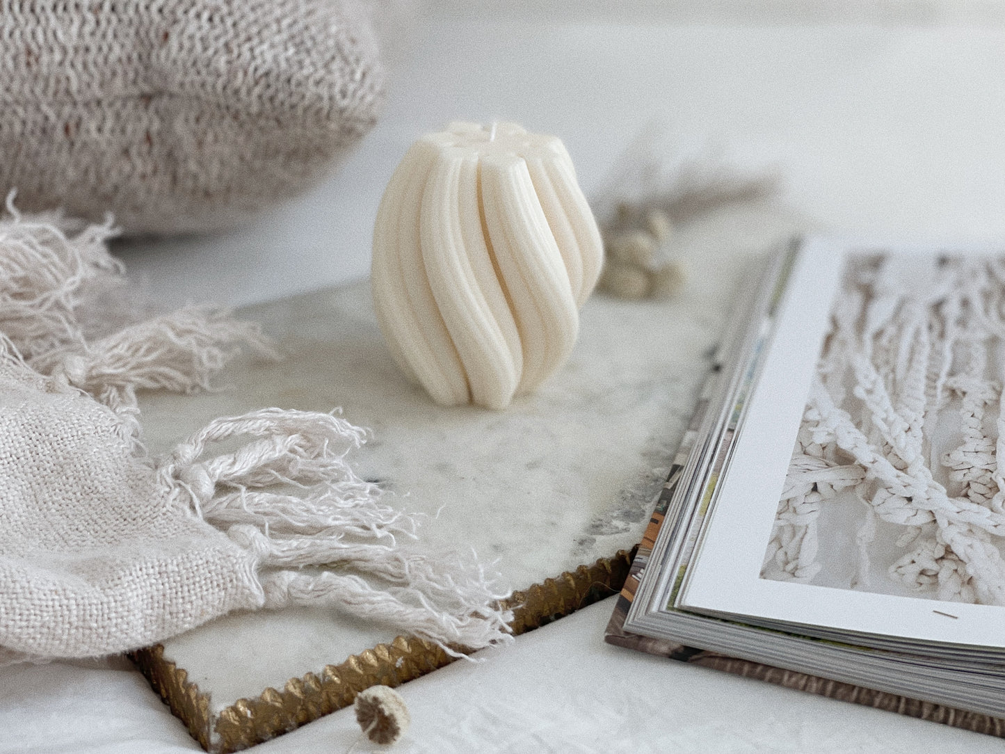 Swirl Pillar Candle, Medium