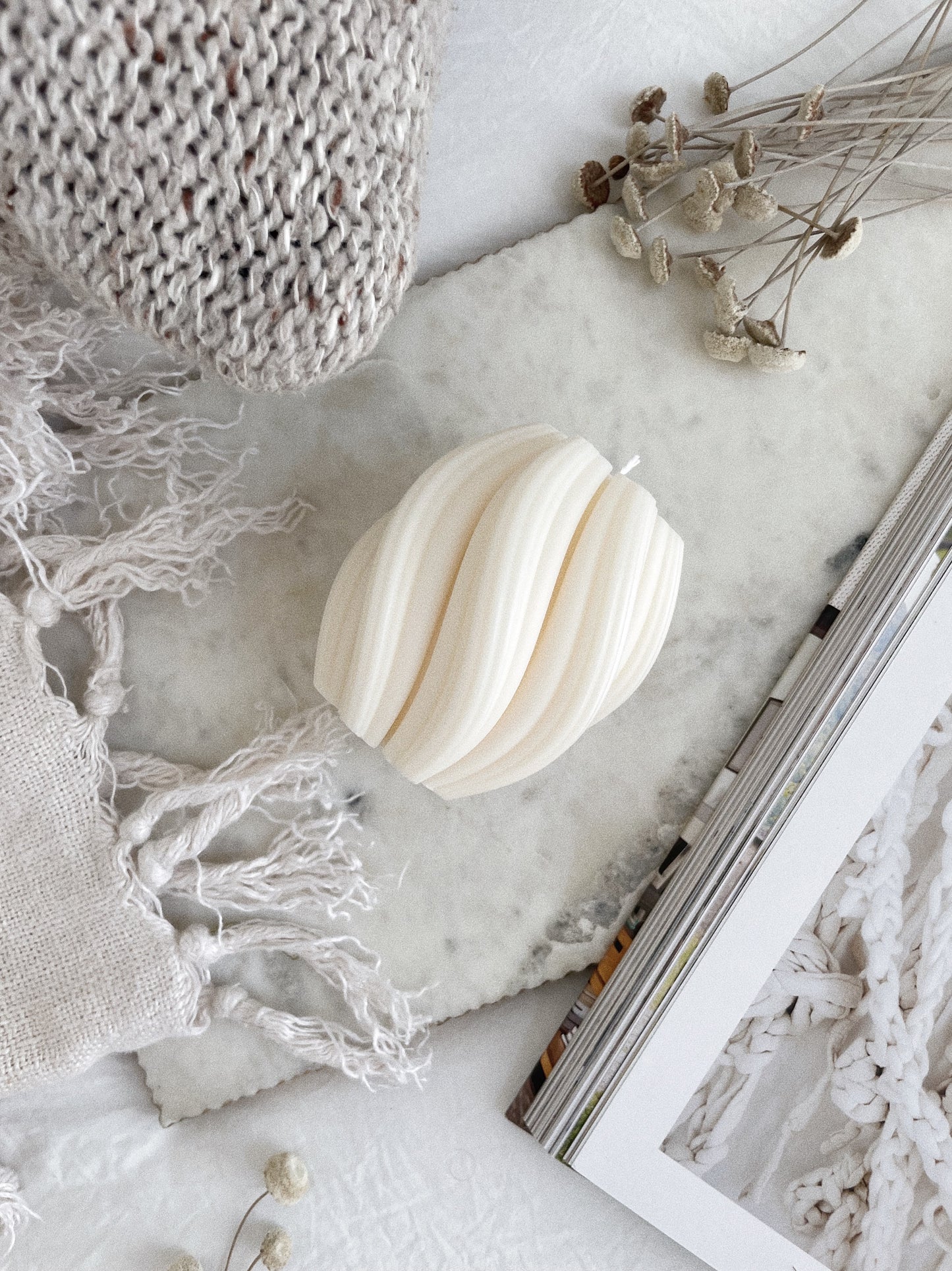 Swirl Pillar Candle, Medium