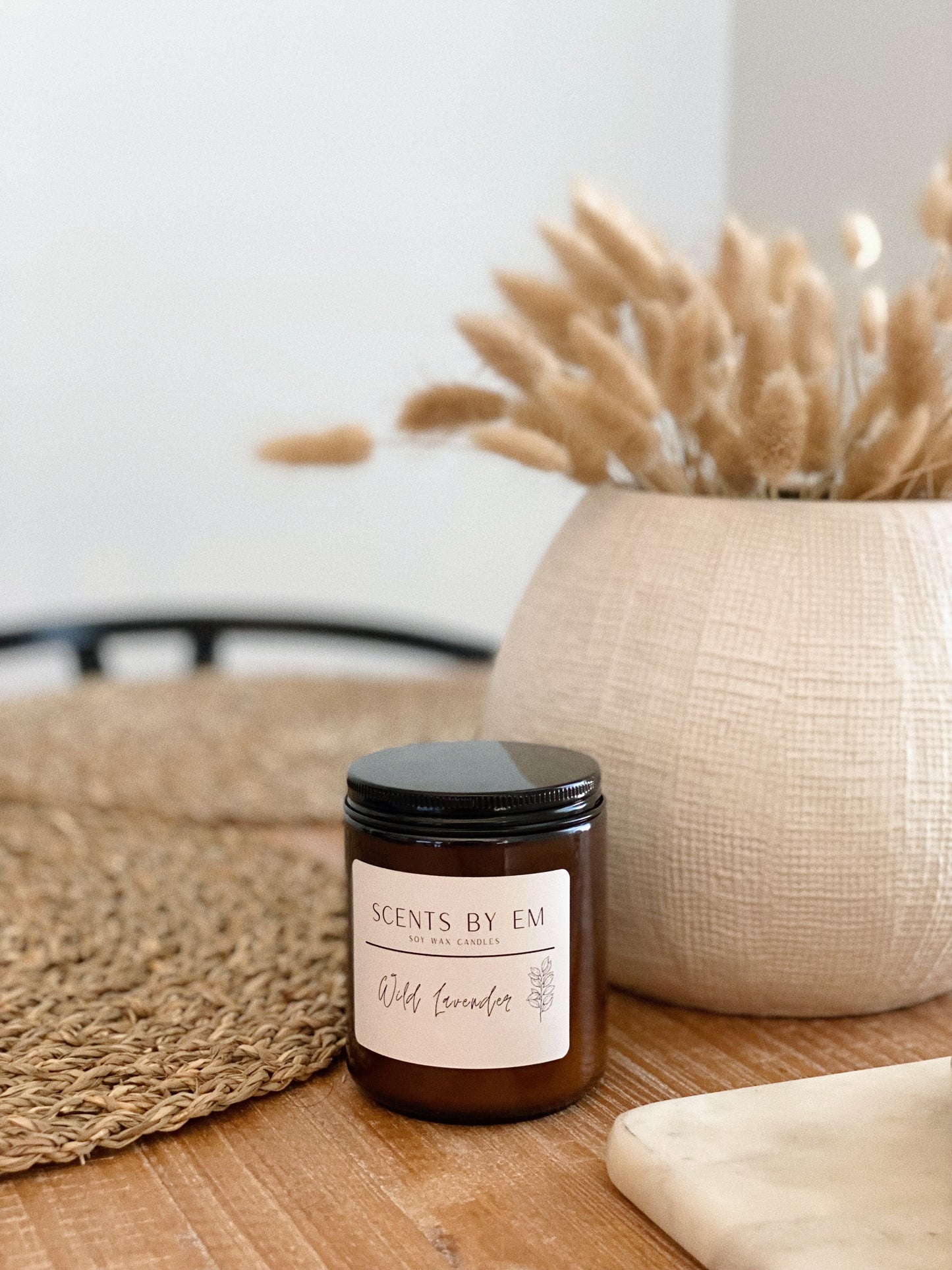 Amber Candle Jar, Soy Wax Candle