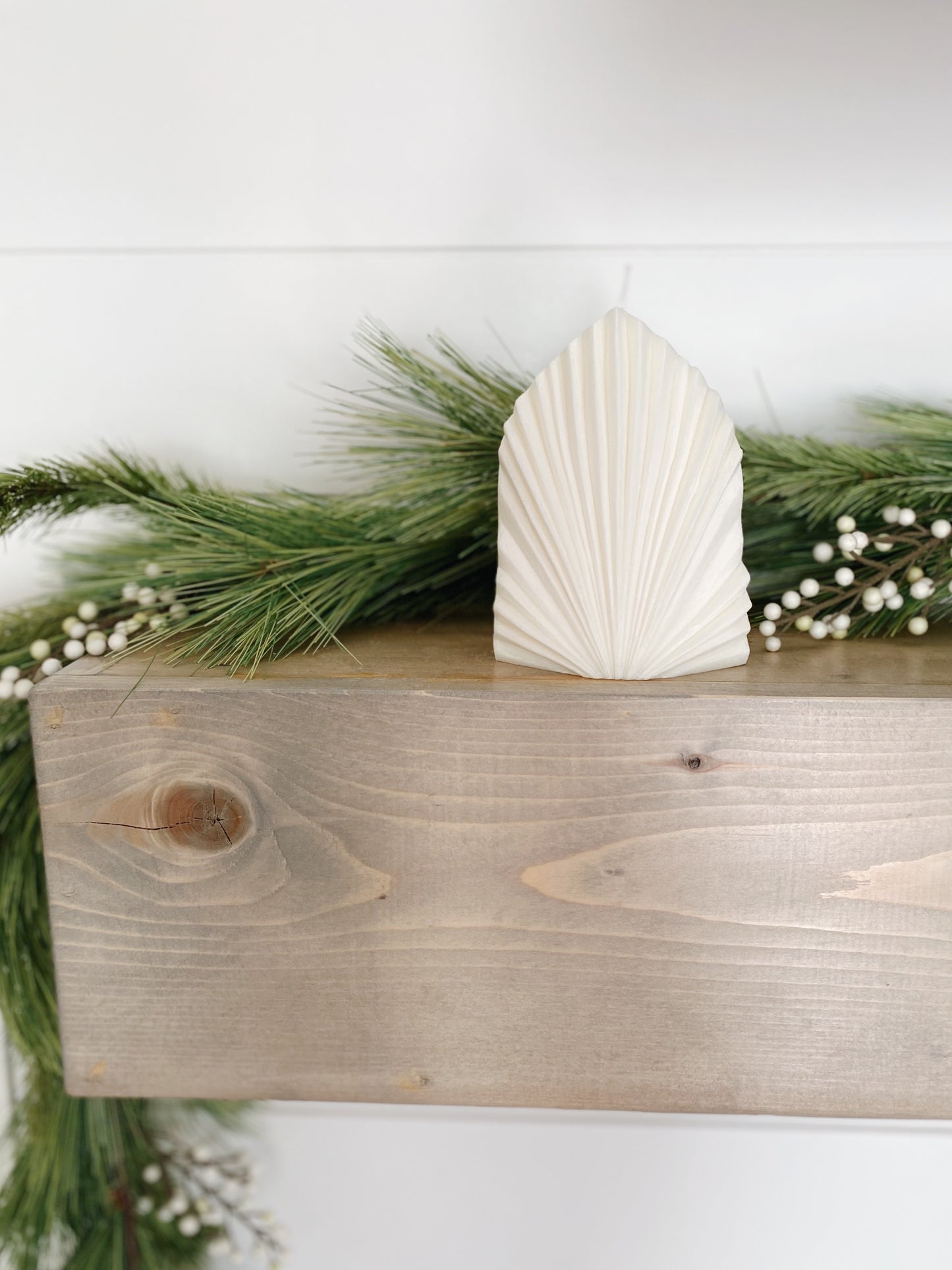 Palm Leaf Pillar Candle- Large Soy Wax Palm Spear