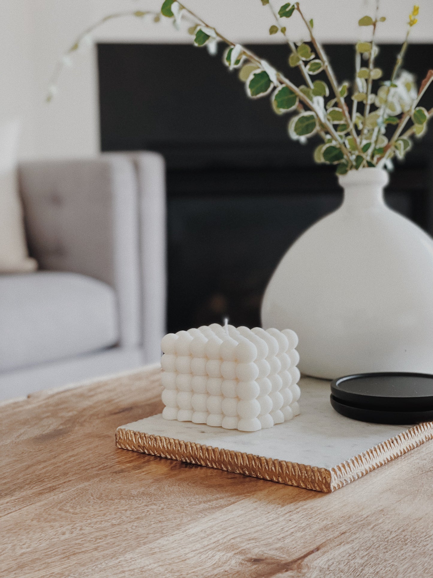 Large Bubble Candle | Hand-poured Soy Wax Pillar Candle