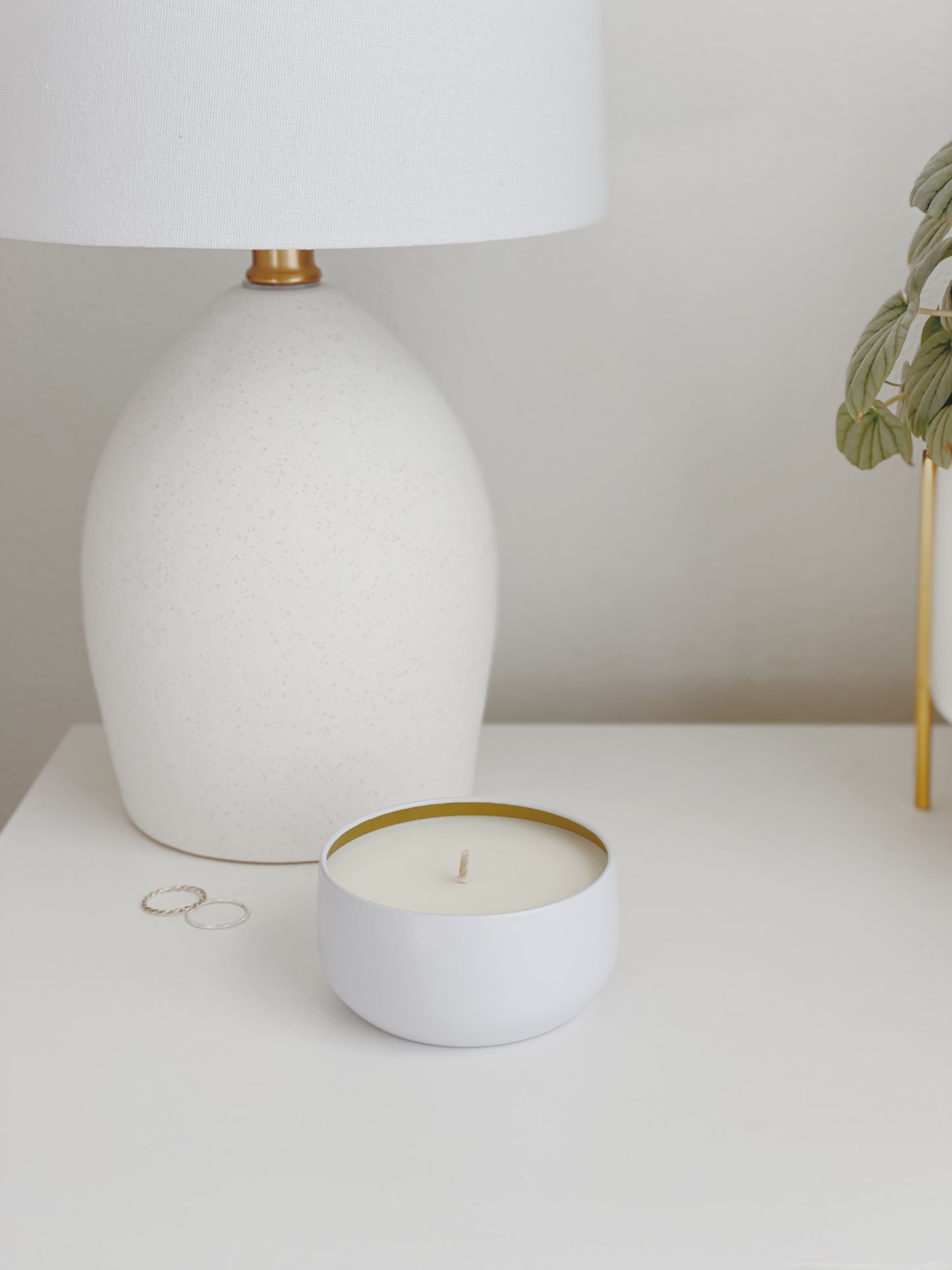 Small White Candle Bowl, 8oz Soy Wax Candle