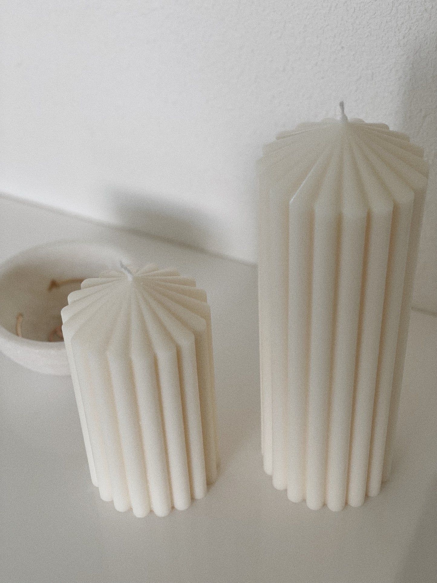 Ribbed Pillar Candles, Soy Wax Candles