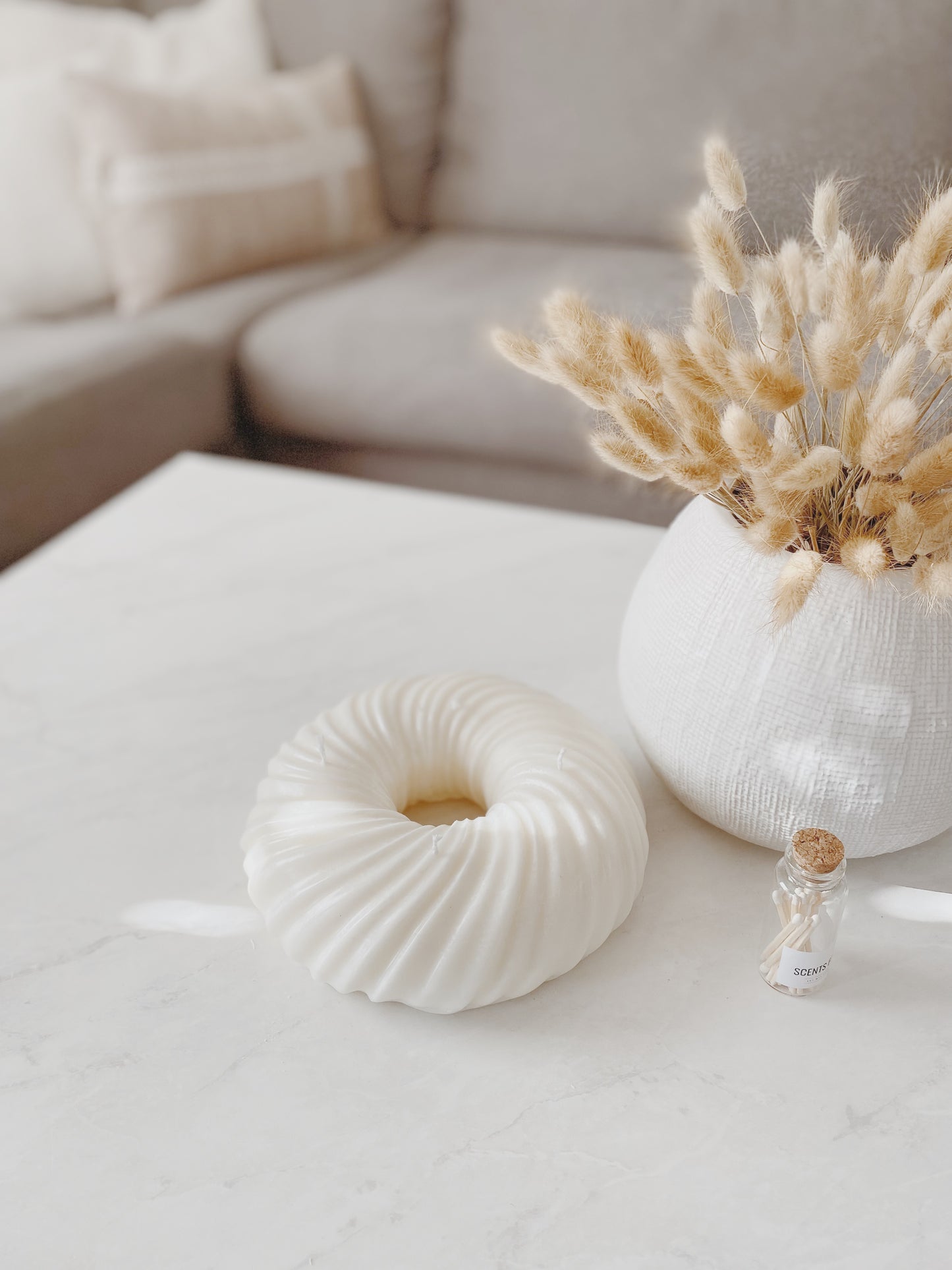 Halo Pillar Soy Wax Candle, Large 4 Wick Decorative Candle