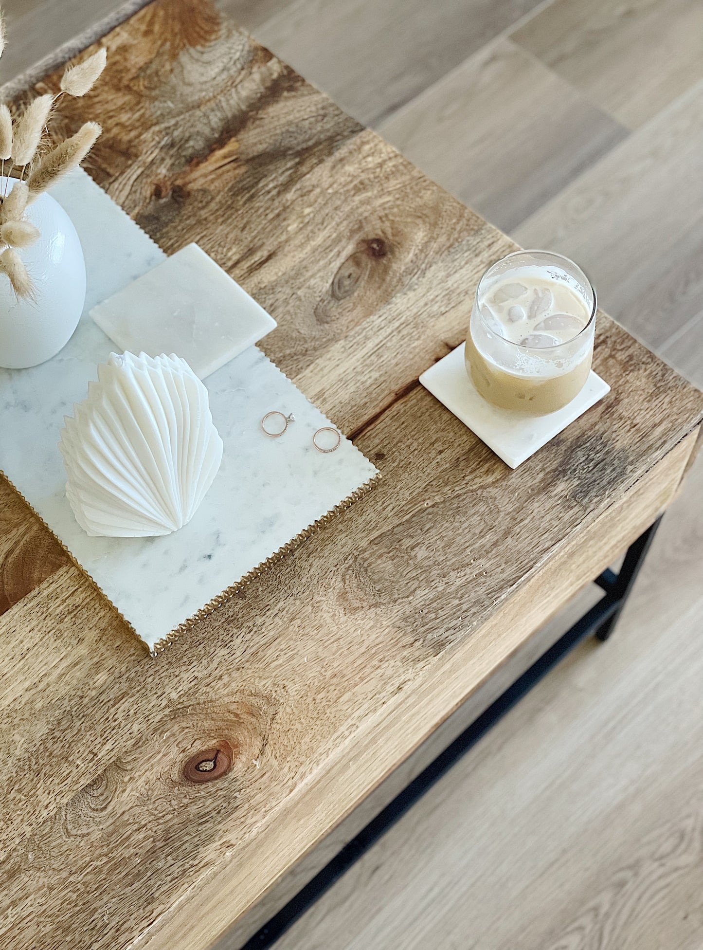 Palm Leaf Pillar Candle- Large Soy Wax Palm Spear