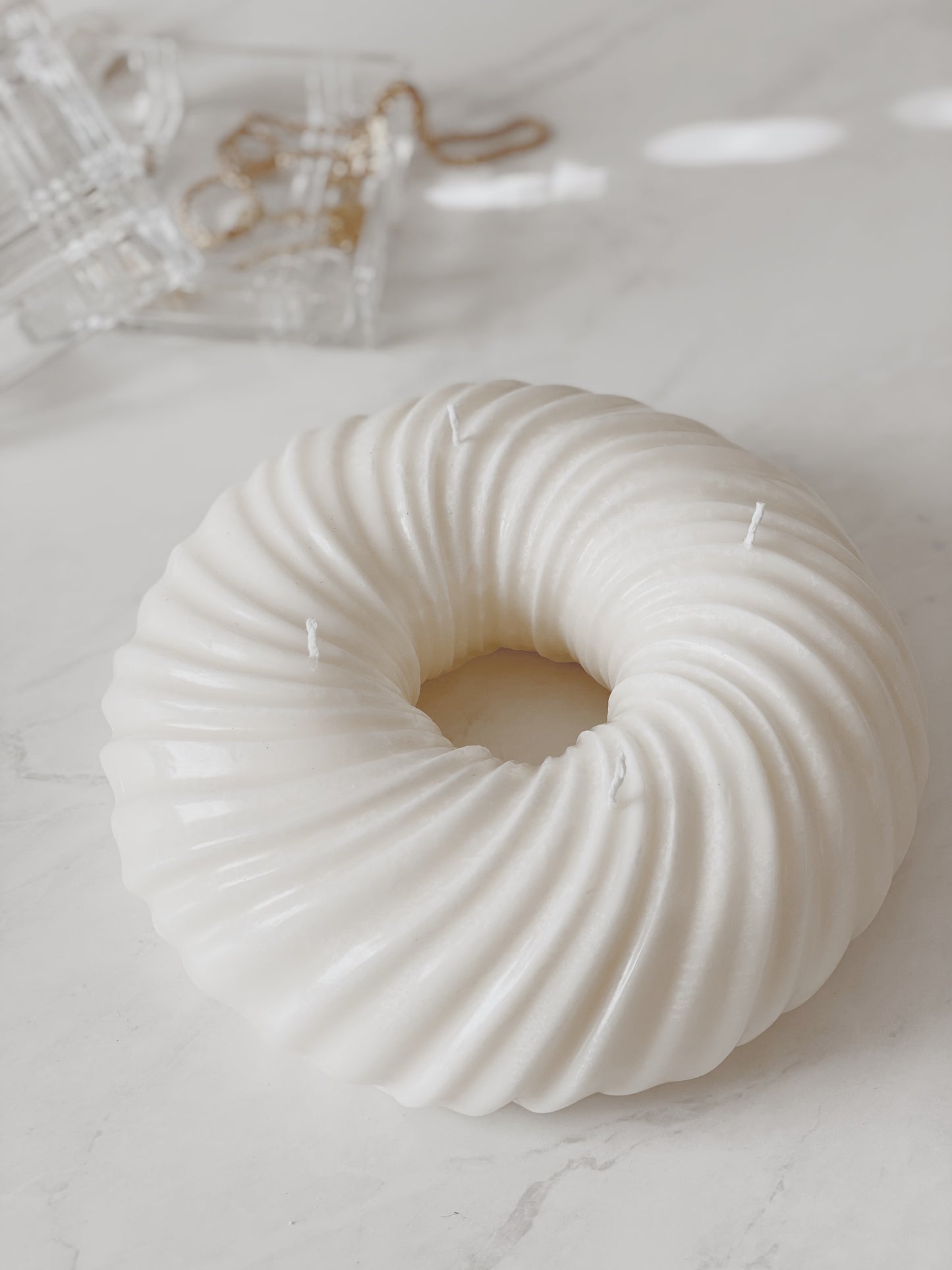 Halo Pillar Soy Wax Candle, Large 4 Wick Decorative Candle