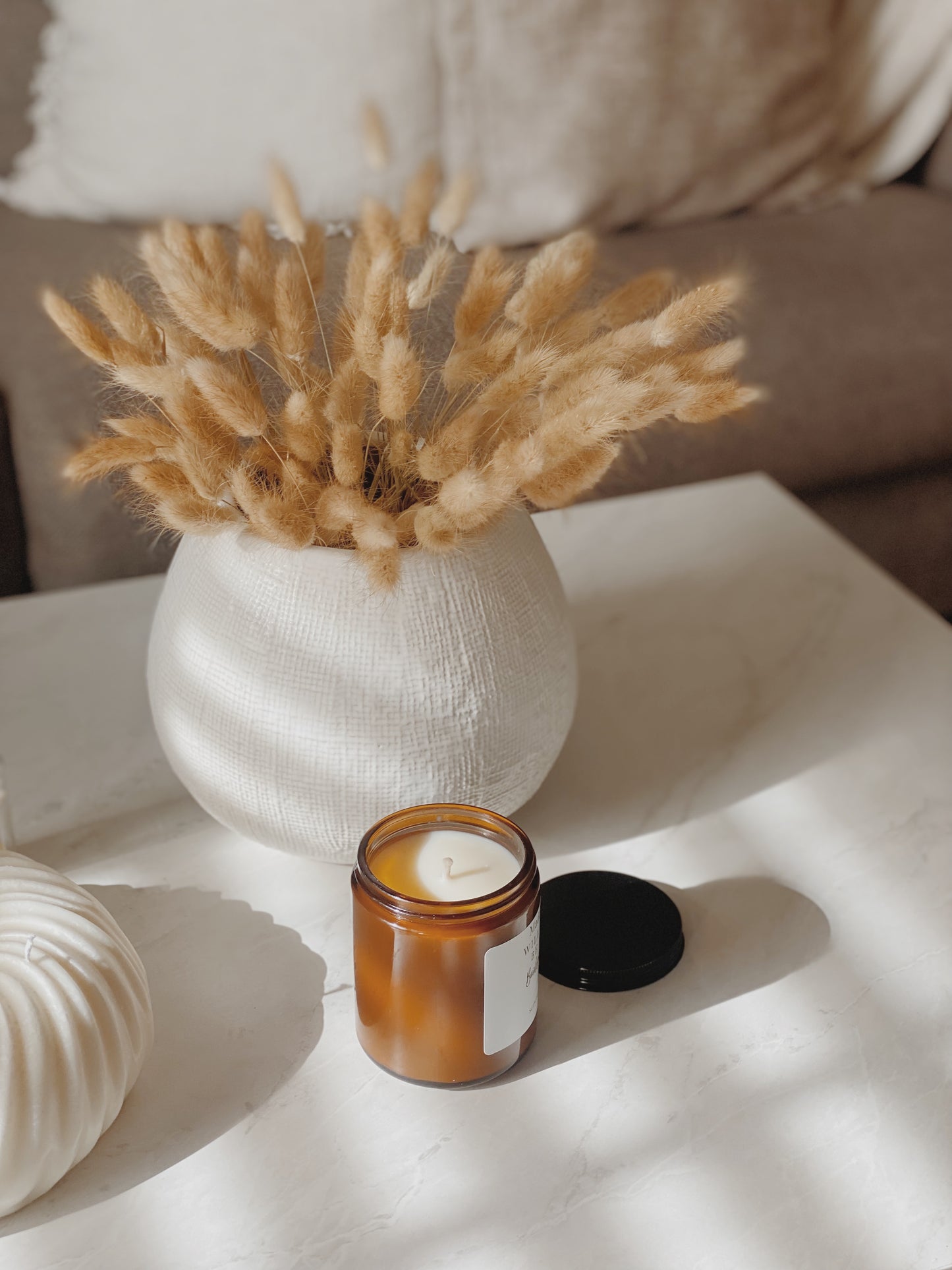 Amber Candle Jar, Soy Wax Candle