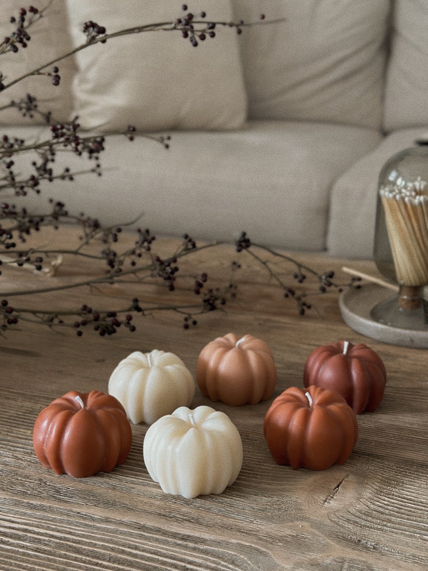 Pumpkin pillar candle