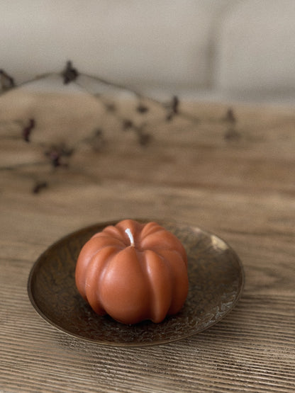 Pumpkin pillar candle