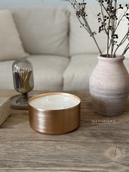 Large Gold Candle Bowl