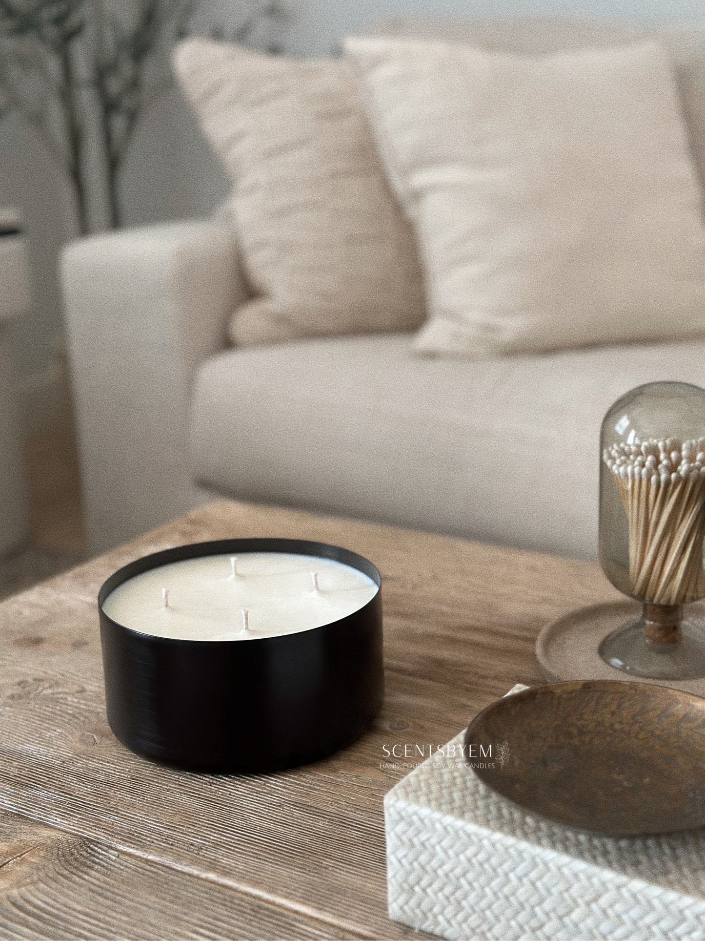 Large Black Candle Bowl