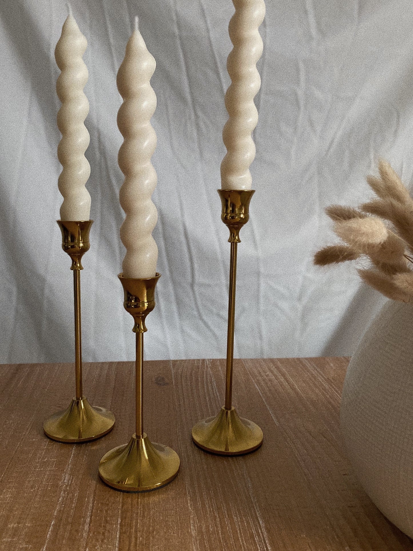 Gold Candle Stick Holders, Set of 3