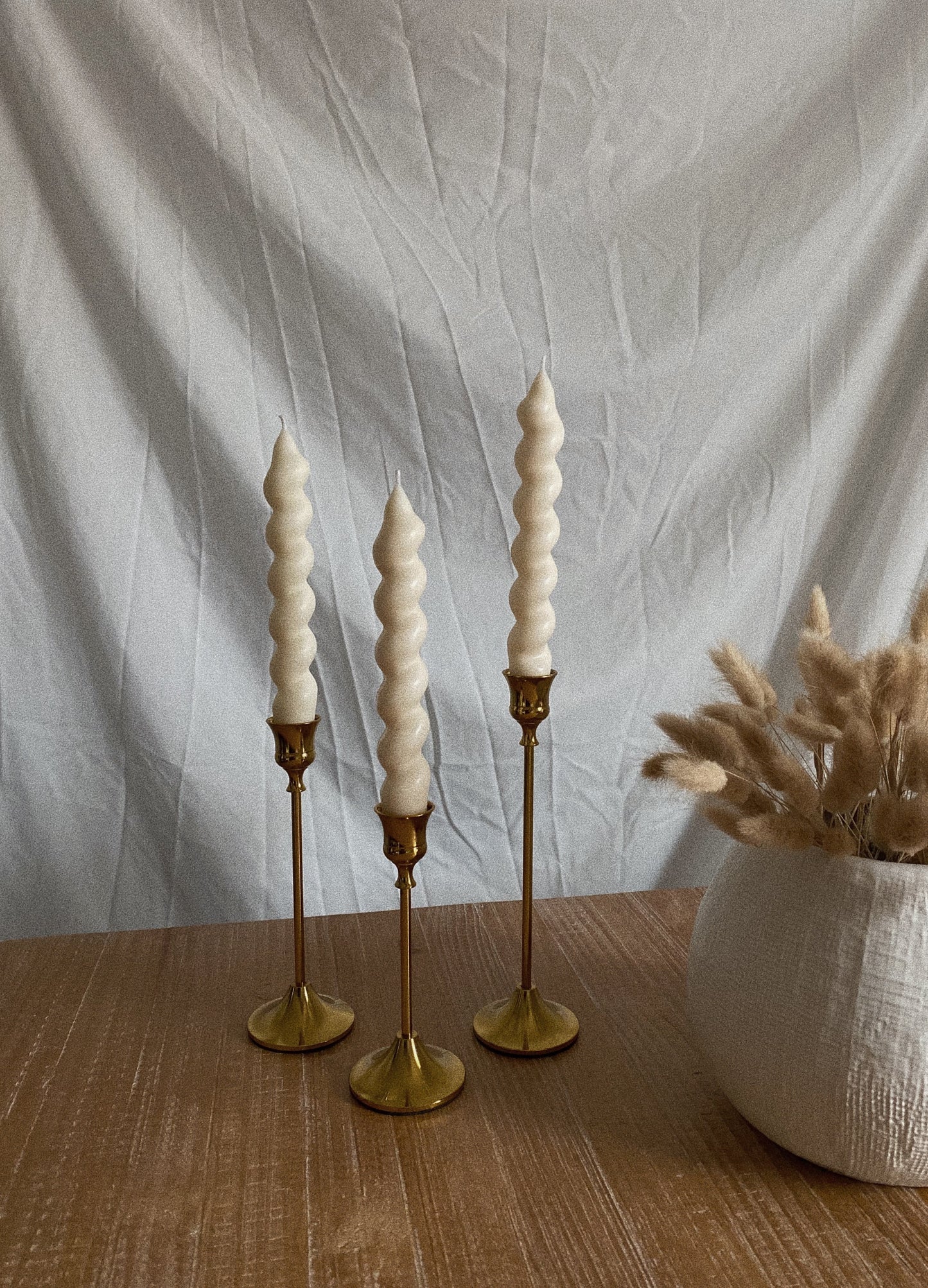 Gold Candle Stick Holders, Set of 3